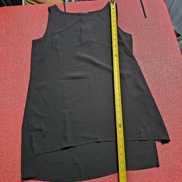 NWT Eileen Fisher System Black Silk Crepe Long Tunic Shell Top $218 XS Old Money - Picture 10 of 10